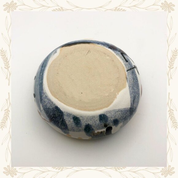 Abstract Hand-Painted Ceramic Tealight Holder - Picture 2 of 2